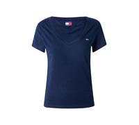 Tommy Jeans Camiseta de Manga Corta Mujer Slim con Cuello de Pico, Azul (Dark Night Navy), XS