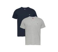 Tommy Jeans Camisetas de Manga Corta Pack de 2 Hombre Xslim Jersey de algodón, Multicolor (Grey Htr/Dark Night Navy), L