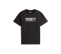 Tommy Jeans Camiseta de Manga Corta Hombre Flag tee Regular Fit, Negro (Black), L