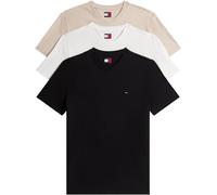 Tommy Jeans Camiseta TJM XSLIM 3PACK tee EXT DM0DM21579 S/S para Hombre, Multicolor (Negro/Arena del golfo/Crudo), S, Multi (Negro, Arena del golfo y Crudo), S
