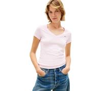 Tommy Jeans Camiseta TJW DW0DW21367 S/S con Cuello en V para Mujer, Paquete de 2 Unidades, Multicolor (Crudo/Rosa Claro), Talla XL, Multi (Crudo/Rosa Claro), XL