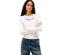 Tommy Jeans Tjw Slim Essential Logo 1 LS tee Dw0Dw21844 Camiseta L/S, White (Ecru), M para Mujer
