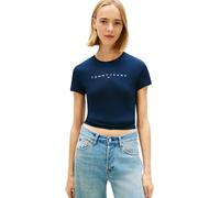 Tommy Jeans Camiseta Tjw Slim Linear tee Ext Dw0Dw18398 S/S para Mujer, Azul (Dark Night Navy 1), M
