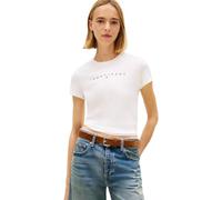 Tommy Jeans Camiseta Tjw Slim Linear tee Ext Dw0Dw18398 S/S para Mujer, Color Blanco (Crudo), Talla M