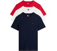 Tommy Jeans Camisetas de Manga Corta Hombre Pack de 3 de algodón, Multicolor (Ecru/Dark Night Navy/Sphre Red), S
