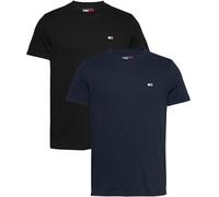 Tommy Jeans Camisetas de Manga Corta Pack de 2 Hombre Xslim Jersey de algodón, Multicolor (Black/Dark Night Navy), M