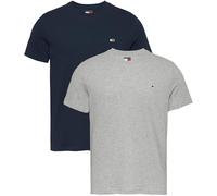 Tommy Jeans Camisetas de Manga Corta Pack de 2 Hombre Xslim Jersey de algodón, Multicolor (Grey Htr/Dark Night Navy), XXL