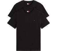 Tommy Jeans Camisetas de Manga Corta Pack de 2 Hombre Xslim Jersey de algodón, Negro (Black/Black), XS