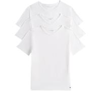 Tommy Jeans Camisetas de Manga Corta Pack de 3 Hombre Stretch con Cuello de Pico, Blanco (White/White/White), XXL