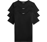 Tommy Jeans Camisetas de Manga Corta Pack de 3 Hombre Stretch con Cuello de Pico, Negro (Black/Black/Black), S