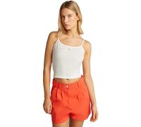 Tommy Jeans Camisetas de Tirantes Pack de 2 Mujer Essential Strap Top Tejido elástico, Multicolor (Ecru/Black), XXS