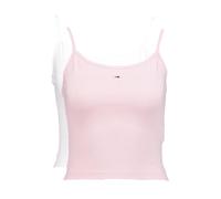 Tommy Jeans Camisetas de Tirantes Pack de 2 Mujer Essential Strap Top Tejido elástico, Multicolor (Ecru/Precious Pink), S