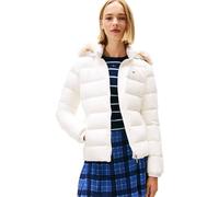 Tommy Jeans Cazadora Acolchada Mujer Basic Hooded Down Jacket con Capucha, Blanco (Ecru), XS