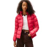 Tommy Jeans Cazadora acolchada Mujer Basic Hooded Down Jacket con capucha, Rojo (Vintage Cerise), 1XL