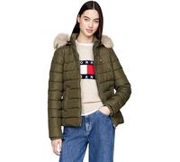 Tommy Jeans Cazadora Acolchada Mujer Basic Hooded Down Jacket con Capucha, Verde (Fatigue Green), S