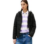 Tommy Jeans Cazadora acolchada Mujer Hooded con cremallera, Negro (Black), XL