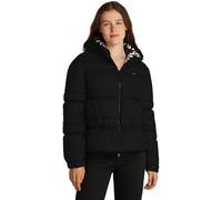 Tommy Jeans Cazadora Acolchada Mujer Quilt Rouch Tape Jacket con Capucha, Negro (Black), M