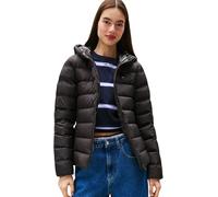 Tommy Jeans Cazadora acolchada Mujer Slim con capucha, Negro (Black), XS