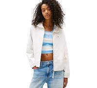Tommy Jeans Cazadora de entretiempo Mujer Zip Cotton con cremallera, Blanco (Ecru), L