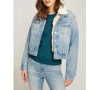 Tommy Jeans Cazadora vaquera de mujer con cuello de borreguito. Azul XS (XS)