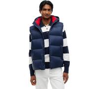 Tommy Jeans Chaleco Hombre Essential Down Vest con Capucha, Azul (Dark Night Navy), S