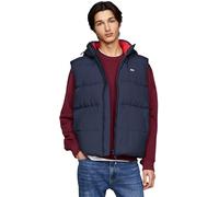 Tommy Jeans Chaleco Hombre Essential Down Vest con Capucha, Azul (Dark Night Navy), S