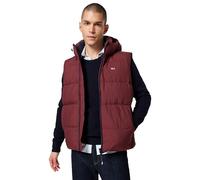 Tommy Jeans Chaleco Hombre Essential Down Vest con Capucha, Rojo (Deep Rouge), XXL