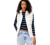 Tommy Jeans Chaleco Mujer Slim Zip Print Down con cuello alto, Blanco (Ecru), L