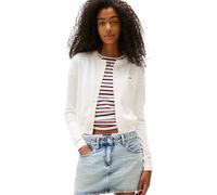 Tommy Jeans Chaqueta de Punto Mujer Cardigan Essential Crew Neck con Botones, Blanco (Ecru), L