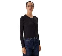 Tommy Jeans Chaqueta de Punto Mujer Cardigan Essential Crew Neck con Botones, Negro (Black), L