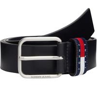 Tommy Jeans Cinturón Hombre Ryan 3,5 cm Cinturón de piel, Azul (Dark Night Navy), 90 cm