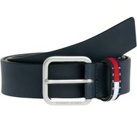 Tommy Jeans Cinturón Hombre Ryan Regular con bandera de piel, Azul (Dark Night Navy), 100 cm