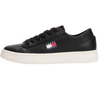 Tommy Jeans Court Sneaker Mujer Lightweight de Piel, Negro (Black), 36
