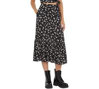 Tommy Jeans Falda Mujer Floral Ruffle Largo medio, Schwarz (Negro), XL