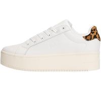 Tommy Jeans Flatform Sneaker Mujer Leopard con Plataforma, Blanco (Ivory/Leopard), 38