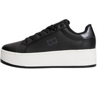 Tommy Jeans Tjw Flatform Pearlized Sneaker En0En02931, Parte Superior Baja Mujer, Black (Black), 40 EU