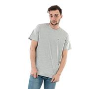 Tommy Jeans Hombre Camiseta Manga Corta TJM Classic Cuello Redondo, Gris (Light Grey Heather), S