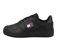 Tommy Jeans Hombre Sneaker con suela cupsole Retro Basket Zapatillas, Negro (Triple Black), 38 EU