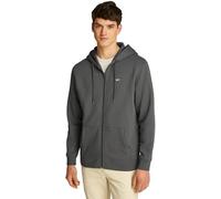 Tommy Jeans Hoodie con Cremallera Hombre Flag Zip Thru con Capucha, Gris (Washed Black), XXL