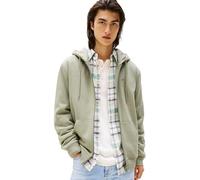 Tommy Jeans Hoodie con Cremallera Hombre Flag Zip Thru con Capucha, Verde (Utility Sage), M