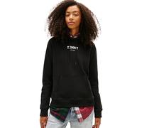 Tommy Jeans Sudadera con capucha ESS Mujer Regular Fit, bolsillo canguro, Negro XL