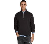 Tommy Jeans Jersey con Cremallera Hombre Regular Fit Half Zip con Cuello Vuelto, Negro (Black), S