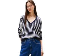 Tommy Jeans Jersey Mujer Essential con Cuello de Pico, Multicolor (Dark Night Navy/Stripe), XS