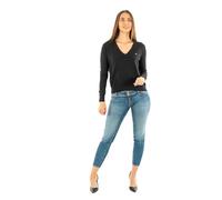 Tommy Jeans Jersey Mujer Essential con Cuello de Pico, Negro (Black), XL