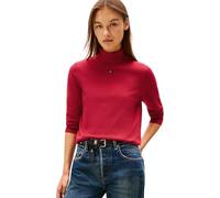 Tommy Jeans Jersey Mujer Essential con Cuello Vuelto, Rojo (Ruby Rhubarb), XXS