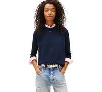 Tommy Jeans Jersey Mujer Essential Crew de algodón, Azul (Dark Night Navy), L
