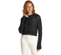 Tommy Jeans Jersey Mujer Open Knit con Cuello de Pico, Negro (Black), XL