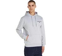 Tommy Jeans Men Hoodie Regular Entry Graphic, Silver (Silver Grey Htr), XXS