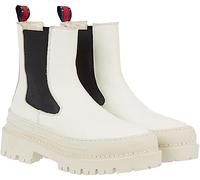Tommy Jeans Mujer Botines de media caña Chelsea Foxing de piel, Marfil (Rich Cream), 36 EU