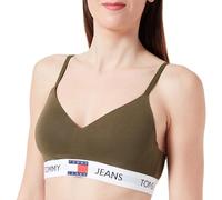 Tommy Jeans Mujer Sujetador Bralette Tejido Elástico, Verde (Drab Olive Green), XL